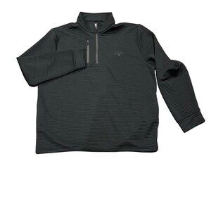 Callaway Ribbed Gray 1/4 Zip Pullover Sweatshirt XL Dri-Fit Men's Polyester Blen